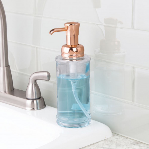 70429ES SIVI SABUNLUK CAM ALTIN PİRİNC POMPALI 7X7X20CM 325ML