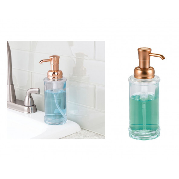 70429ES SIVI SABUNLUK CAM ALTIN PİRİNC POMPALI 7X7X20CM 325ML - 3