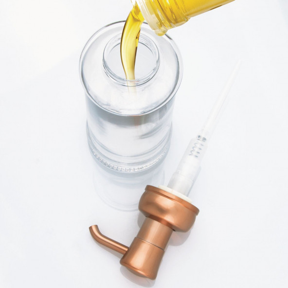 70429ES SIVI SABUNLUK CAM ALTIN PİRİNC POMPALI 7X7X20CM 325ML - 6