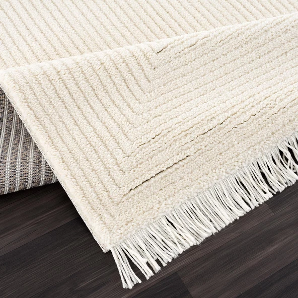 Pandora Krem Modern Peluş Oturma Odası ve Salon Halısı 1104-RR66 - 5