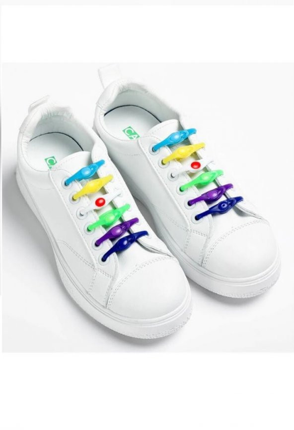 12 adet Pembe Sarı Elastik Ayakkabı Silikon Bağcık Bağcığı İpi Spor Sneakers Ayakkabı Bağcığı - 4