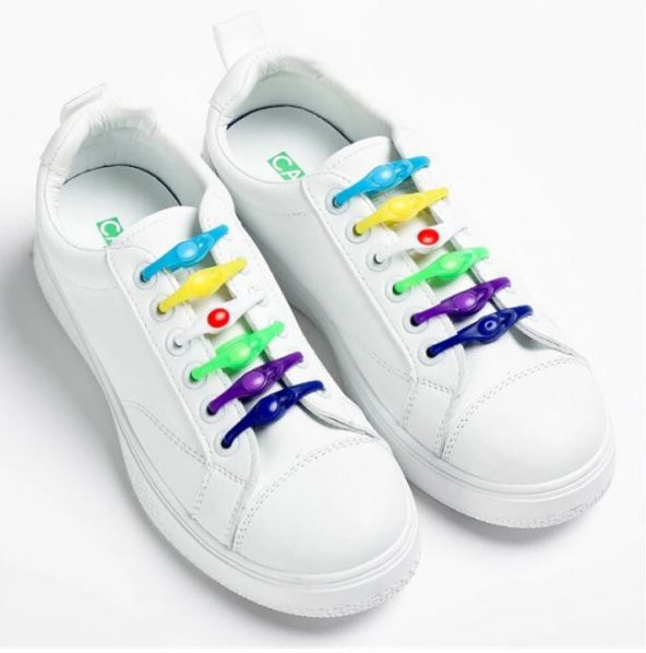 K12 adet (6 Renk) Elastik Ayakkabı Silikon Bağcık Bağcığı İpi Spor Sneakers Ayakkabı Bağcığı - 3