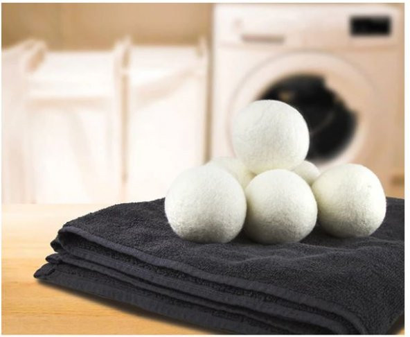 5 Adet Yün Kurutma Topları Doğal Yumuşatıcı Çamaşır Kurutma Makinesi Kurutma Topu 5cm - 4