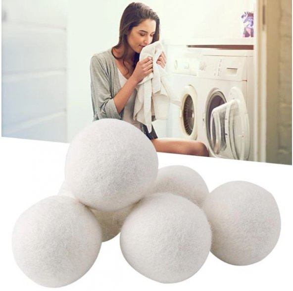5 Adet Yün Kurutma Topları Doğal Yumuşatıcı Çamaşır Kurutma Makinesi Kurutma Topu 5cm - 5