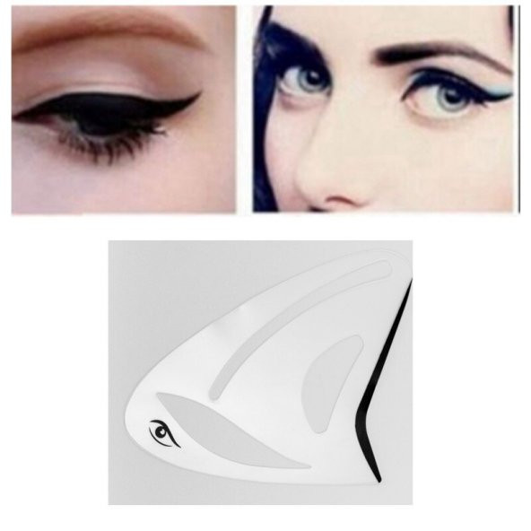 4 modelli Göz Kaş Göz Farı Makyaj Şablon Eyeliner Şekillendirici Göz Konturu Şablon - 3