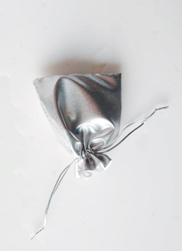 10 Adet Gümüş Silver Bez Kına Düğün Mevlüt Sünnet Hediye Kesesi Kese Çanta - 3