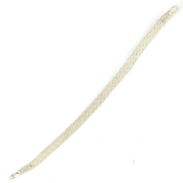 999 Ayar Gümüş Kazaz Örgü Model Bileklik - Resim 2