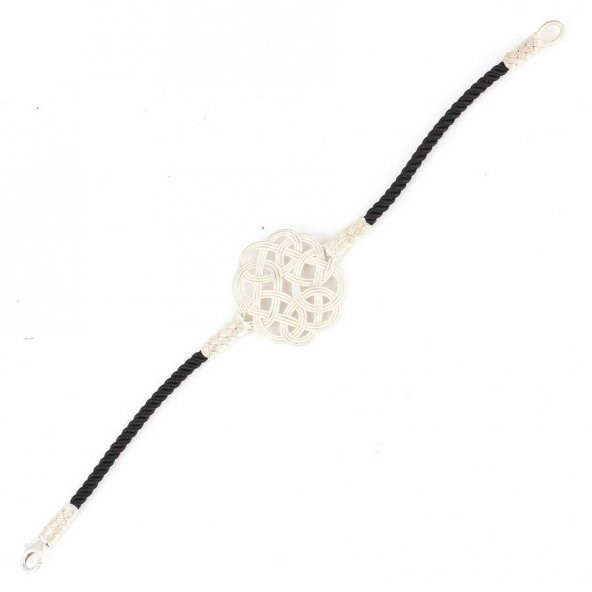 999 Ayar Gümüş Siyah İpli Kazaz Bileklik - 4