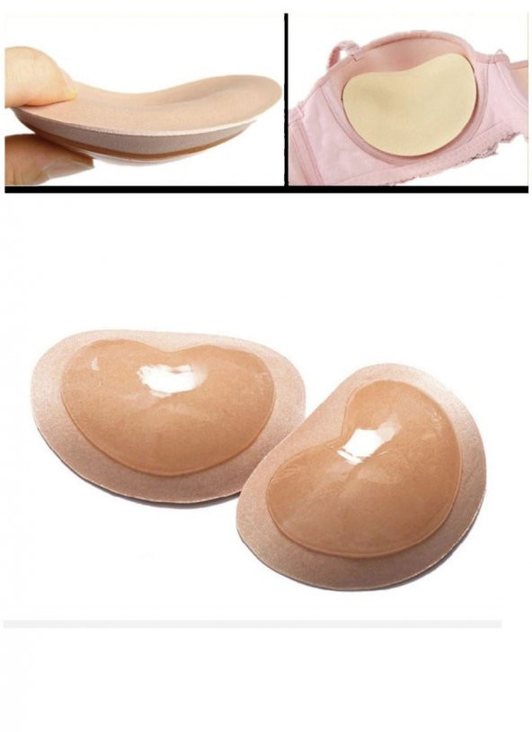 Ten Silikon Yapışkanlı Mayo Abiye Elbise Sütyen Gelinlik Push up Göğüs Dikleştirici Kaldırıcı Pedi - 2