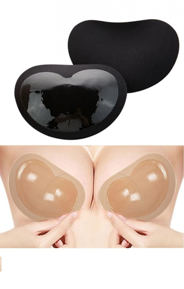 Ten Silikon Yapışkanlı Mayo Abiye Elbise Sütyen Gelinlik Push up Göğüs Dikleştirici Kaldırıcı Pedi - 4