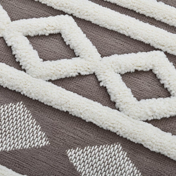 Madu Krem Vizon Saçaklı Dokuma Salon ve Oturma Odası Halısı 1285TRP66 - 2