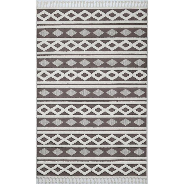 Madu Krem Vizon Saçaklı Dokuma Salon ve Oturma Odası Halısı 1285TRP66 - 6