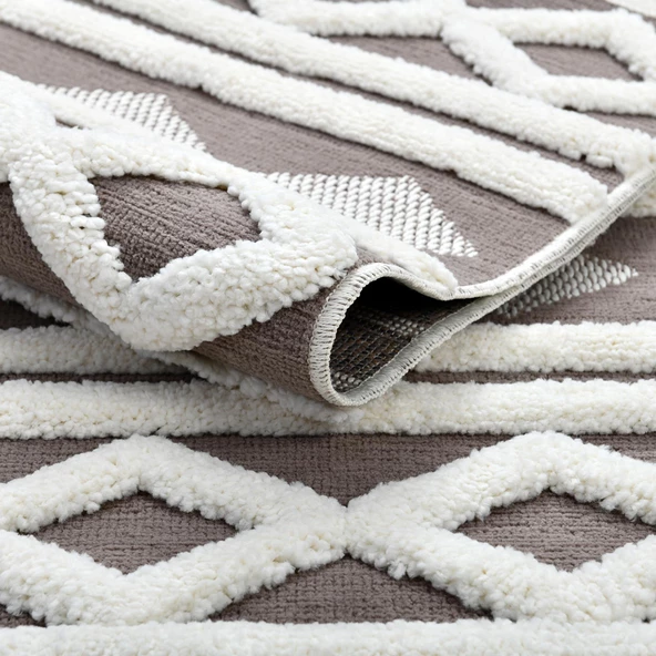 Madu Krem Vizon Saçaklı Dokuma Salon ve Oturma Odası Halısı 1285TRP66 - 4