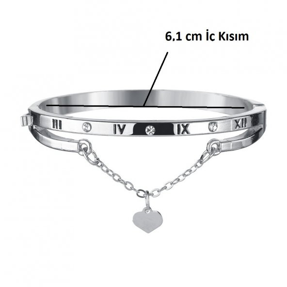 Lüks Paslanmaz Çelik Bileklik Kalp Aşkı Sonsuza Kadar Charm Gümüş Silver Kaplama Bilezik Bileklik - 4