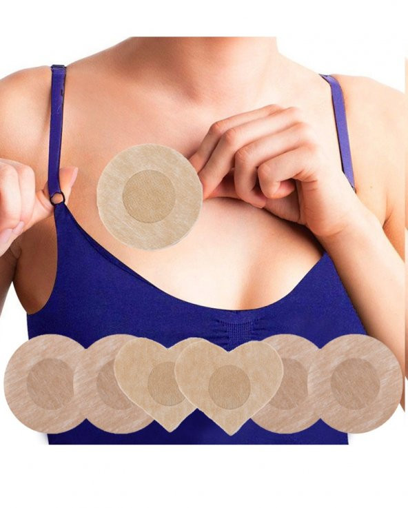 10 Adet Sütyensiz Göğüs Meme Ucu Kapatıcı Koruyucu Gizleyici Pedi Bandı