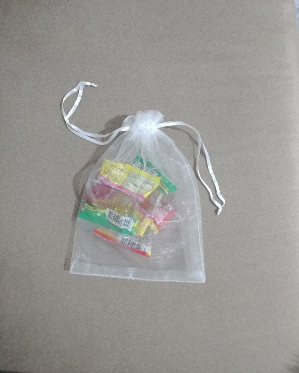 10 Adet Şeffaf Bez Kına Düğün Mevlüt Sünnet Hediye Kesesi Kese Çanta 18 cm x 13 cm - 2