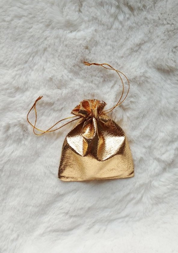 10 Adet Altın Sarı Gold Bez Kına Düğün Mevlüt Sünnet Hediye Kesesi Kese Çanta - 2