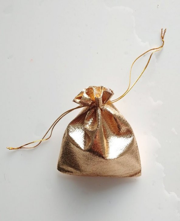 10 Adet Altın Sarı Gold Bez Kına Düğün Mevlüt Sünnet Hediye Kesesi Kese Çanta - 4