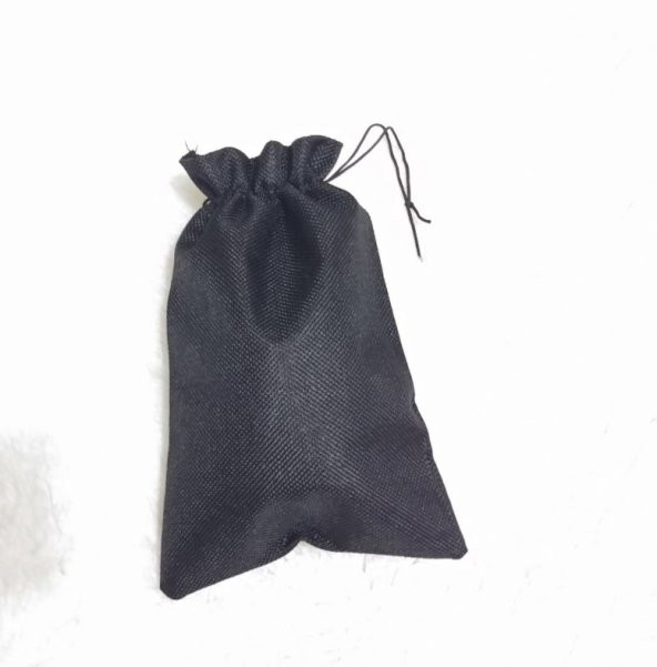 26x17,5 cm Siyah Hasır Kese Çanta Torba Hediyelik Kese Keten - 2