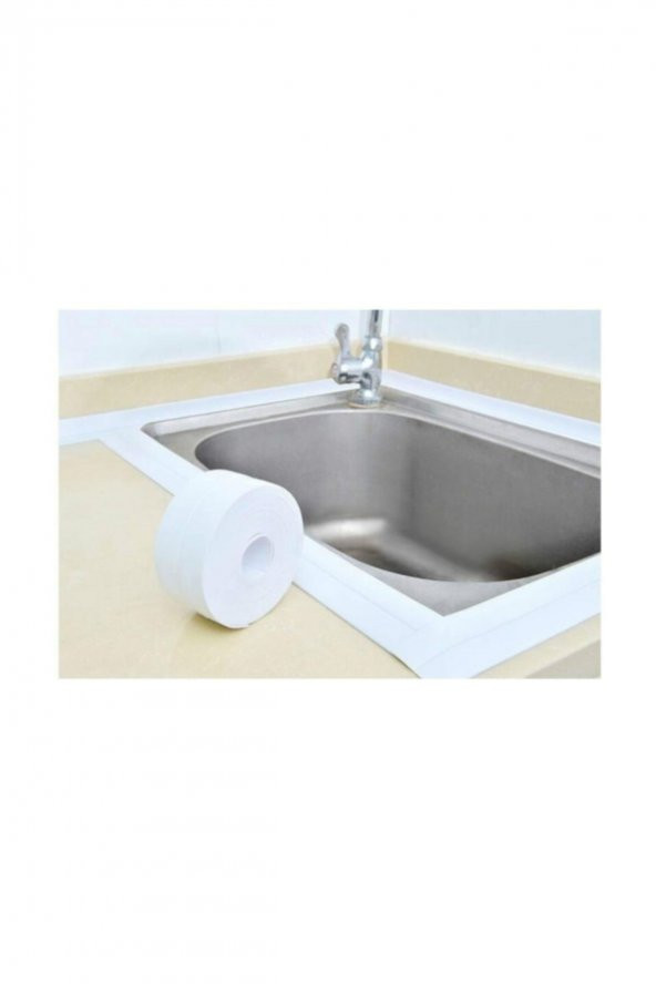 Su Sızdırmaz Banyo Mutfak Lavabo Kenar Bandı 3.2 mt Beyaz - 2