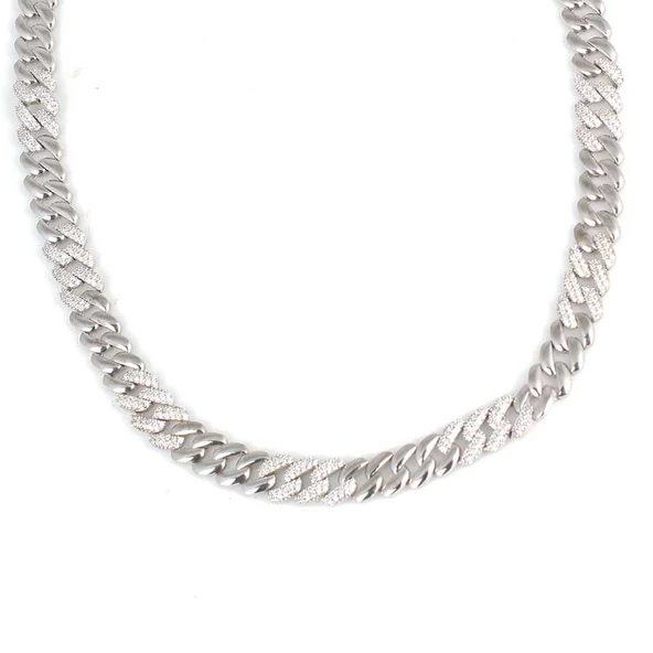 925 Ayar Gümüş Taşlı Gurmet Zincir Kolye - Resim 3