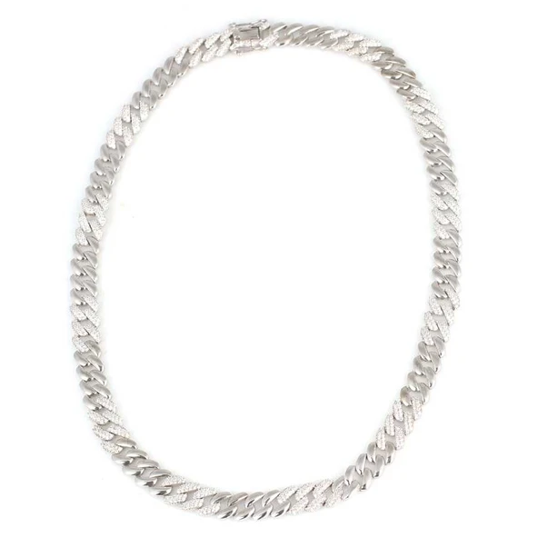 925 Ayar Gümüş Taşlı Gurmet Zincir Kolye - Resim 2