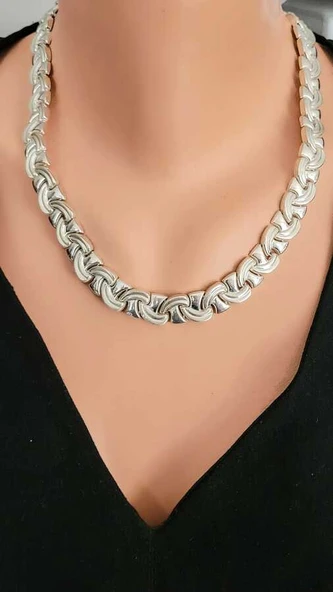 925 Ayar Gümüş Balta Model Pres Kolye ürün görseli