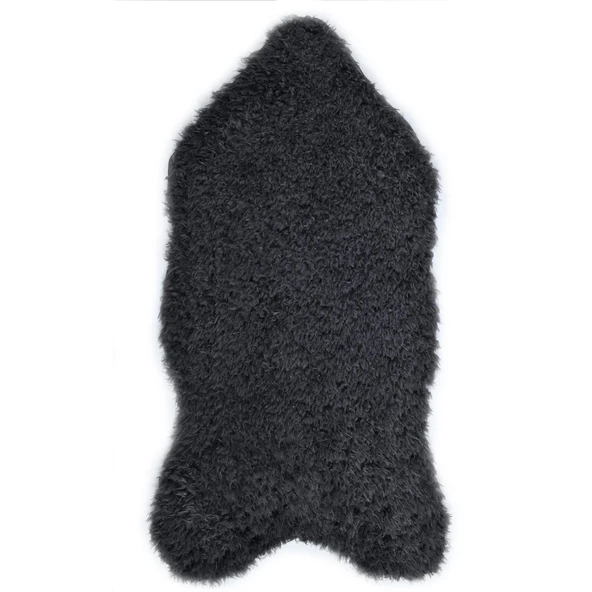 Downy Koyu Gri Peluş Post Dokuma Halı F005AGK66 - 2
