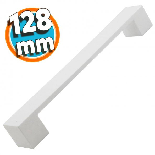 Mobilya Çekmece Mutfak Dolap Kapak Kulpu Kulbu 128 mm Beyaz Sert Plastik Kulp