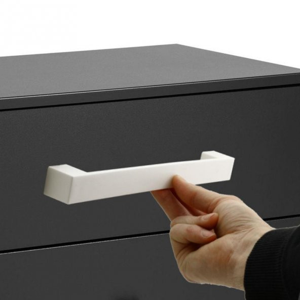 Mobilya Çekmece Mutfak Dolap Kapak Kulpu Kulbu 128 mm Beyaz Sert Plastik Kulp - 3