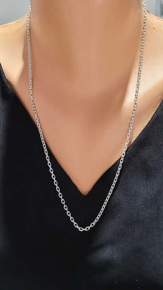 925 Ayar Gümüş 50'Lik Forse Zincir Kolye ürün görseli