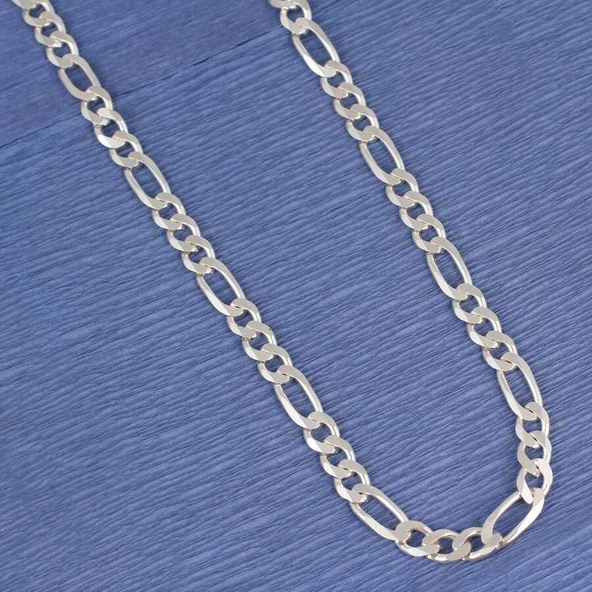 925 Ayar Gümüş Figaro Zincir - Resim 2