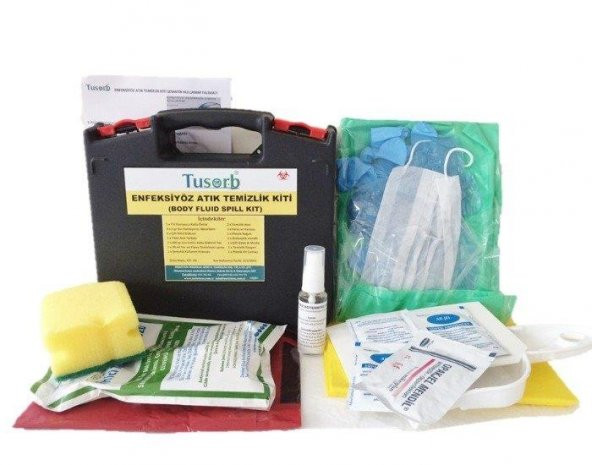 ENFEKSİYÖZ ATIK TEMİZLİK KİTİ (4 kullanım)
(Body fluid spill kit