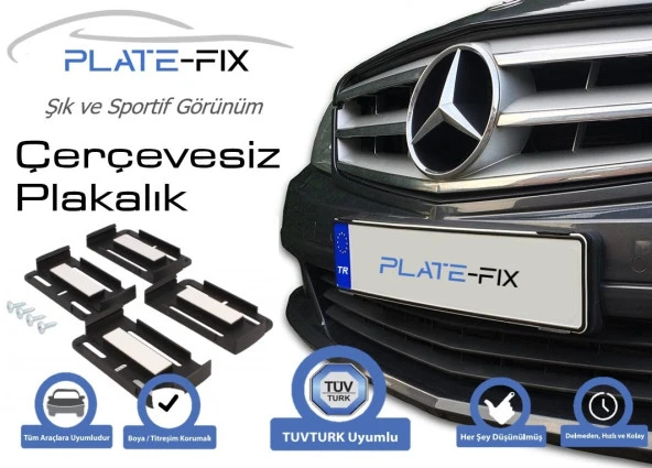 Plate-Fix Çerçevesiz Plaka Tutucu Plakalık