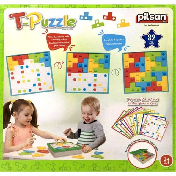 Pilsan T-Puzzle 32 Parça Zeka Geliştirici Oyuncak 03518 fsp - 4