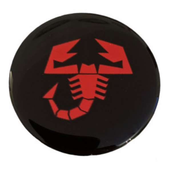FİAT ABARTH LOGOLU JANT GÖBEK DAMLA STICKER(SİYAH-KIRMIZI) - Resim 3