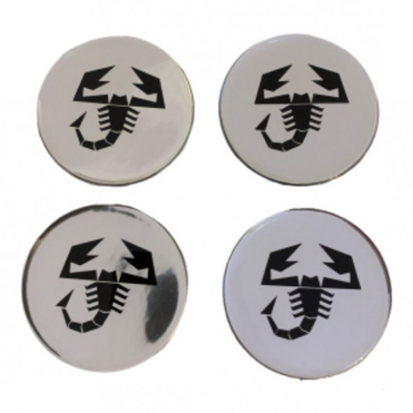 FİAT ABARTH LOGOLU JANT GÖBEK DAMLA STICKER (GÜMÜŞ SİYAH) ürün görseli