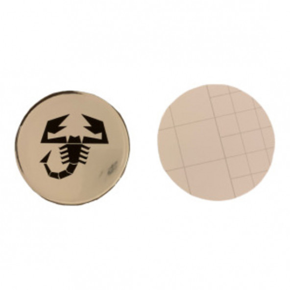 FİAT ABARTH LOGOLU JANT GÖBEK DAMLA STICKER (GÜMÜŞ SİYAH) - Resim 2