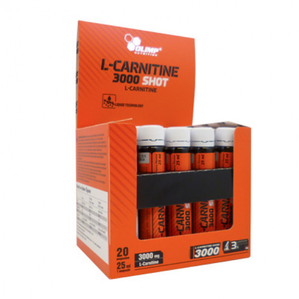 Olimp L-Carnitine 3000 Shot 20 Ampül  +L-carnitine Hediye - 1