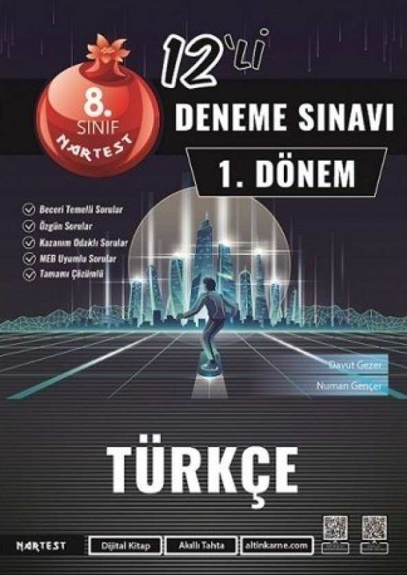 Nartest Yayınevi 8. Sınıf 1. Dönem Mod 12 Türkçe Deneme Sınavı - Nartest Yayınları