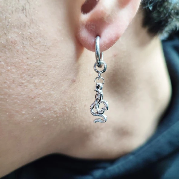 Yılan Model Erkek Küpe - 10