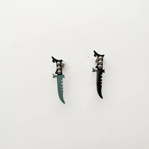 Rambo Bıçağı Model Erkek Küpe - 12