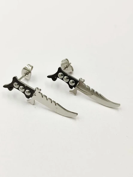 Rambo Bıçağı Model Erkek Küpe - 11