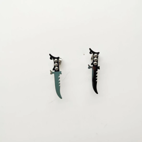 Rambo Bıçağı Model Erkek Küpe - 6