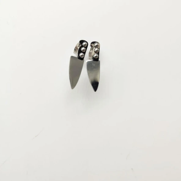 Küçük Boy Şef Bıçağı Model Erkek Küpe - 9