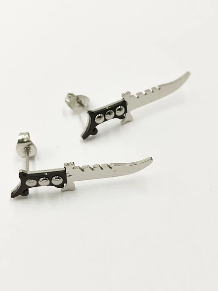 Rambo Bıçağı Model Erkek Küpe - 9