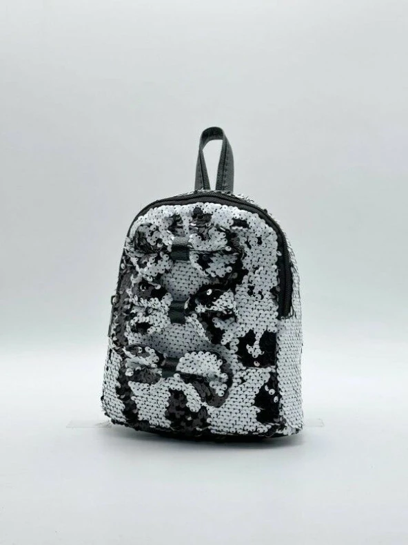 Siyah Beyaz Renk Küçük Boy Üç Papyonlu Çocuk Sırt Çantası - 3