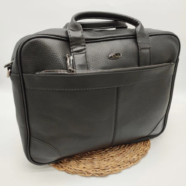 Emitasyon Deri Askılı Evrak Çantası Siyah Renk - 2