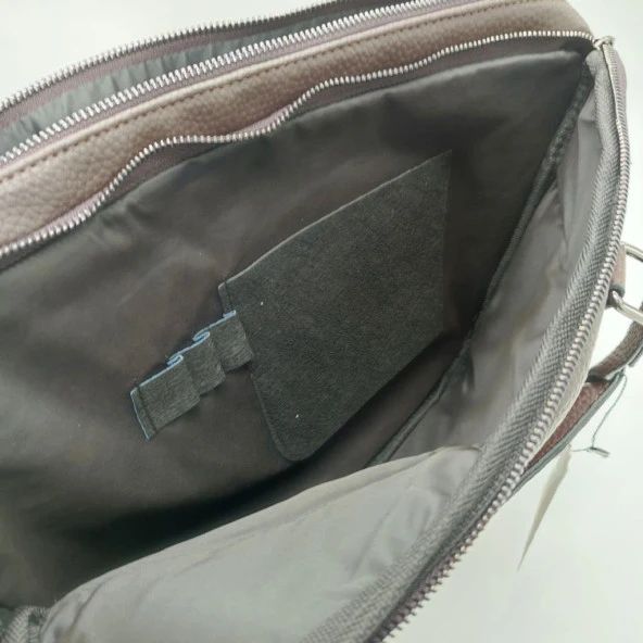 Deri Evrak Çantası Leptop Çantası Orta Boy Kahve Renk - 4