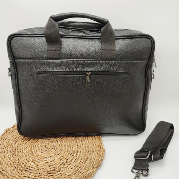 Deri Büyük Boy Erkek Evrak Çantası Siyah Renk - 3